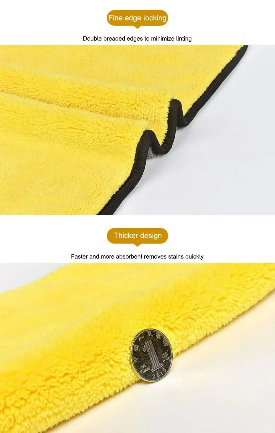 Car Microfiber Cleaning Towels Thicken Double Layer Soft Drying Cloth Towel Car Care Detailing Towel Wash Rags