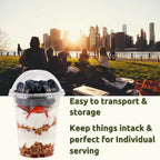 12 oz Clear Plastic Parfait Cups with Insert 3.25oz & Dome Lids No Hole  (20 Sets) Yogurt Fruit Parfait Cups Take Away Breakfast