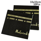 10Pcs Umrah Eid Mubarak Ramadan Party Disposable Tableware Kaaba Paper Plates Cups Napkin Muslim Islamic Eid Al-Fitr Decoration