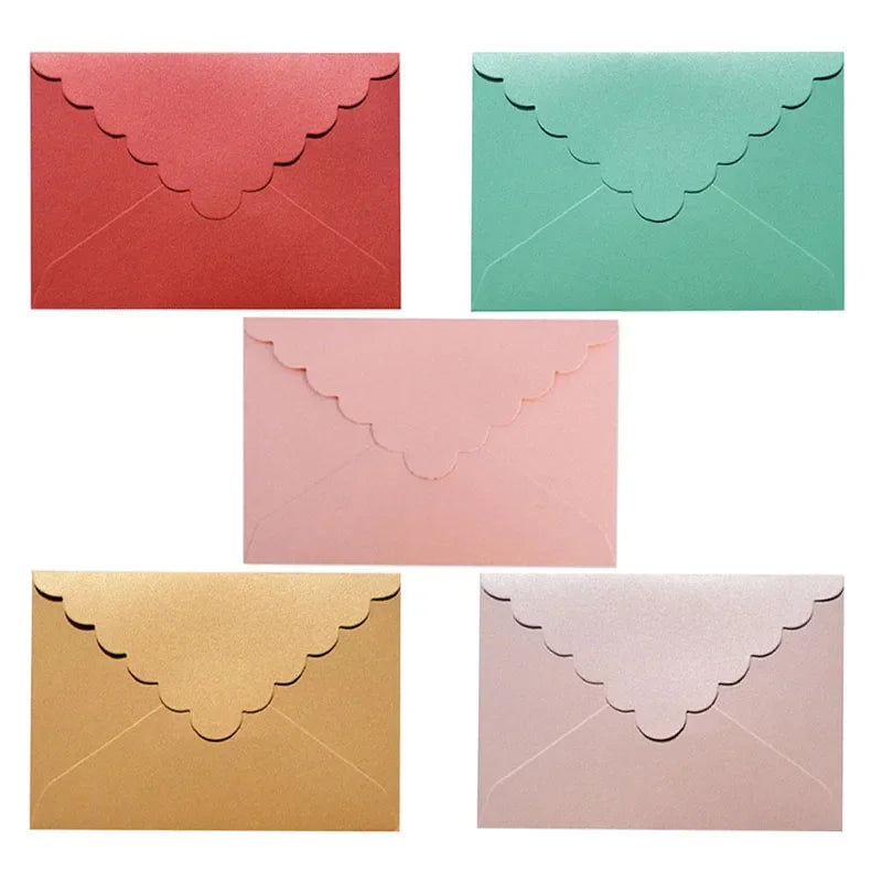 10Pcs Creative Wave Pattern Pearlescent Triangle Envelope Letterhead Special Design Envelope Dropshipping 11*16cm