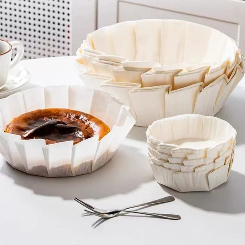 50/100Pcs Cake Pan Liner for Baking, Disposable Paper Cake Pans Nonstick Paper Molds, Pie Pineapple Pound Cakes Parchment Paper