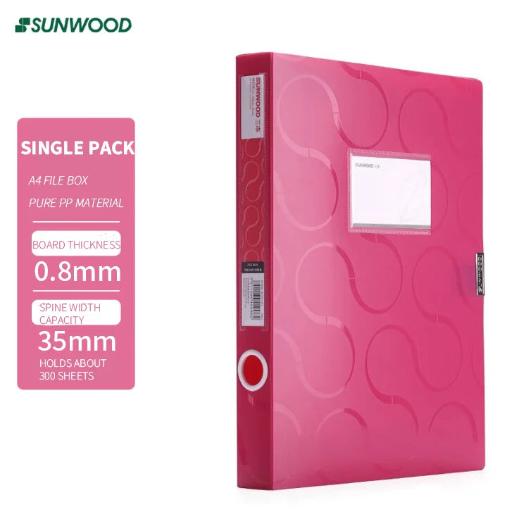 SUNWOOD Plato Series A4 File Organizer Boxes,  Colorful Document Storage Folders, Mixed Colors, FBE4006,FBE4007