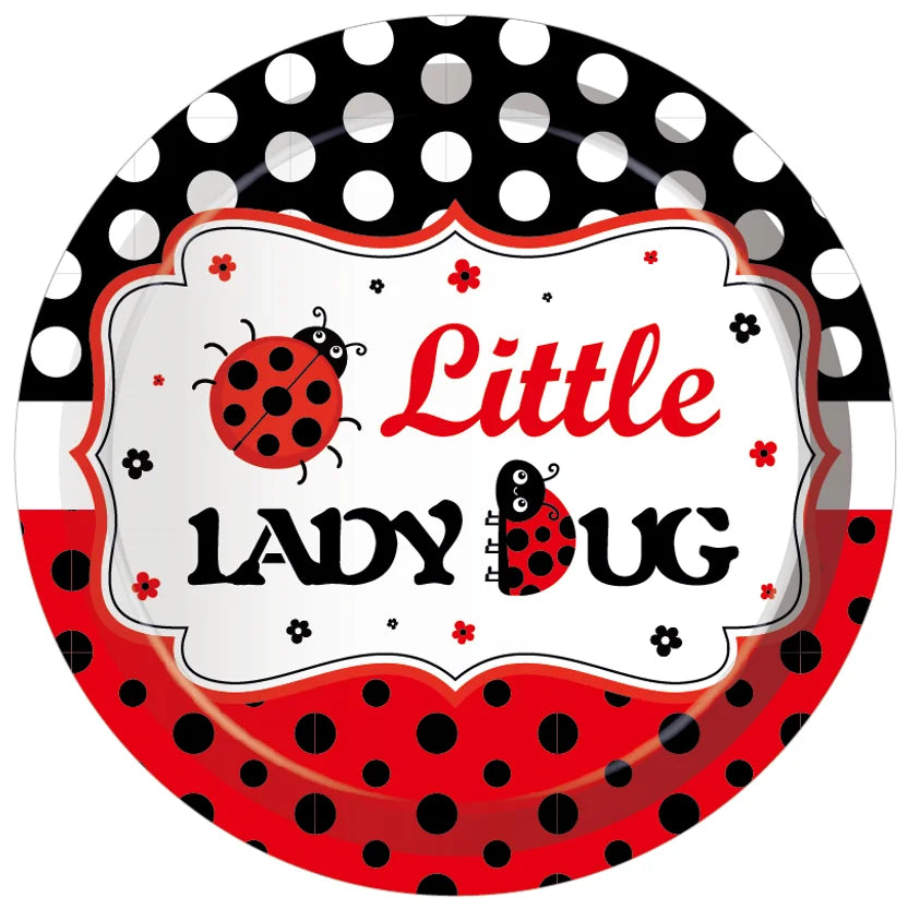 Insect Ladybug Party Disposable Tableware Sets Kids Birthday Plates Cups Napkins For Baby Shower Party Dinnerware Decoration