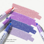 4PCS Sparkling Pink Highlighter Star River Handwritten Pen with High Appearance Value Key Classroom Note Marking Colored Pen