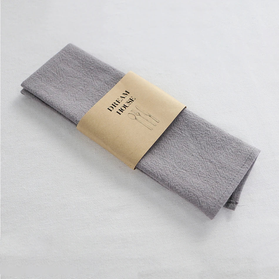1PC Thicken Cotton Linen Colorful Cloth Napkins,Reusable Fabric Placemat,for Kitchen Dining Hotel Restaurant Serving Table Decor