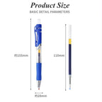 13Pcs Set Ballpen Retractable Gel Pens Black Red Blue Ink 0.5mm Ballpoint Replaceable Refills Office School Supplies Stationery