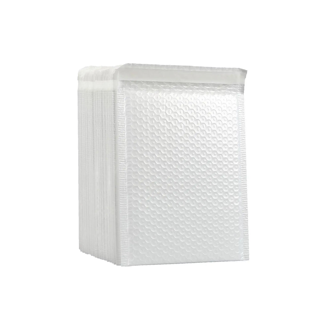 10pcs Composite Pearlescent Film Bubble Bag White Garment Packaging Express Bag Thickened Envelope Foam Waterproof Bubble Bag