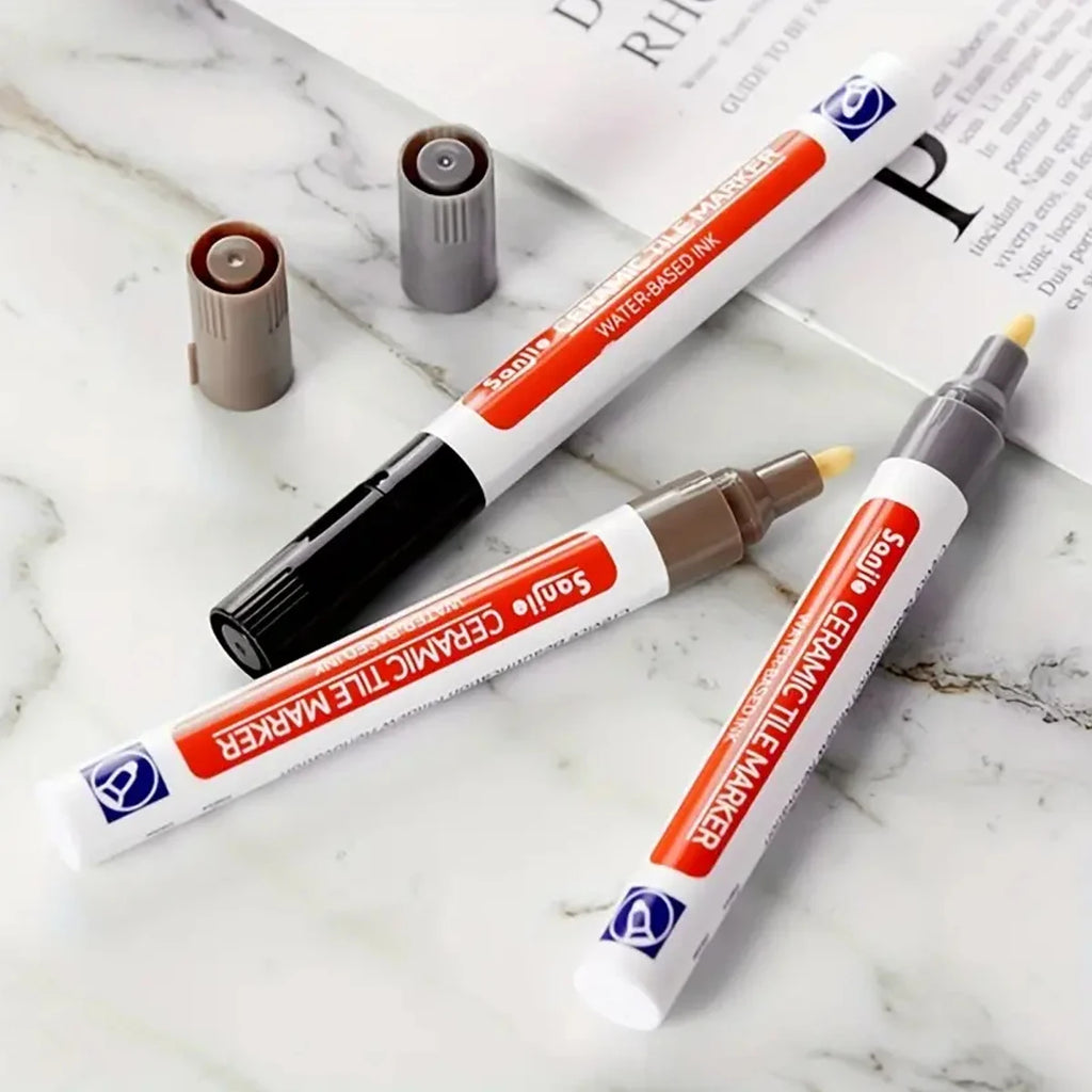 1Pcs Waterproof Ceramic Tile Grout Marker Pen, White Tile Repair Pen with Anti-Mold Filler, Bathroom Floor Tile Gap Cleaning Pen