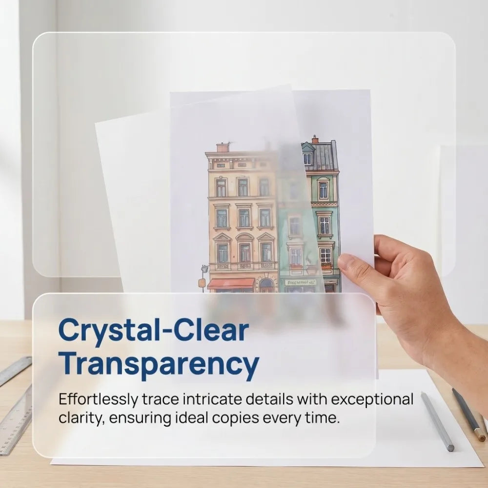 White Tracing Paper Roll 23m Light Permeable Transparency Pattern Paper Smooth Drafting Paper Draft Design Work
