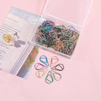 100 Heart-Shaped Metal Colorful Paper Clips, Note Card Bookmark Clips, Creative Office Supplies, Stationery Gifts for Friends
