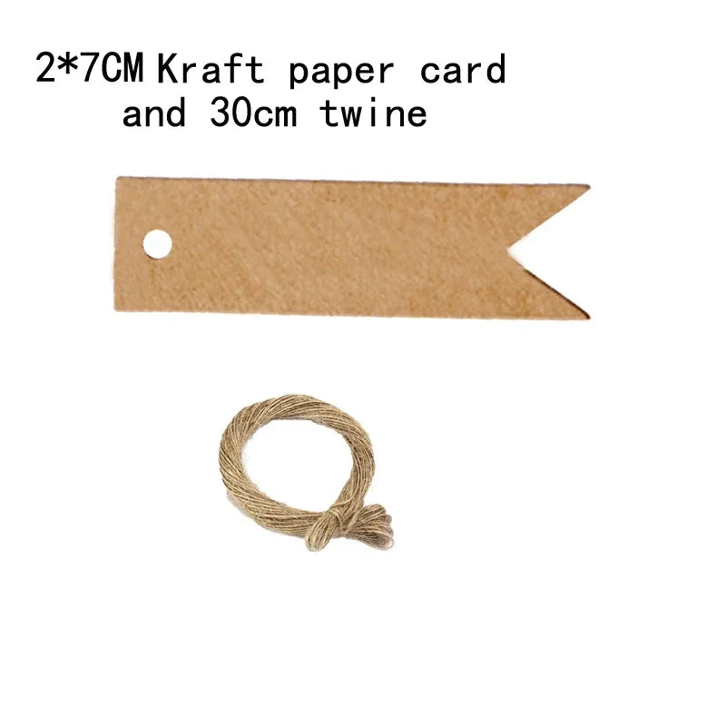 50PCS DIY Kraft Paper Tags Label Paper Price Tag Name Vintage Wedding Hanging Tag  Wrap Gift Wrapping Blank Label Crafts