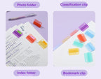 5pcs Plastic Index Clip Colorful Multi-function Bookmark Clip Transparent File Classification File Classification Clamp