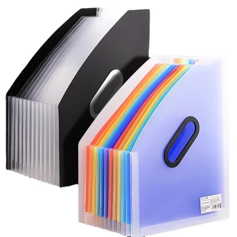 13 Grid Vertical Portable Expandable Accordion Bag Multi-Layer Paper Storage Bag Student Special Office Folder for File Stora