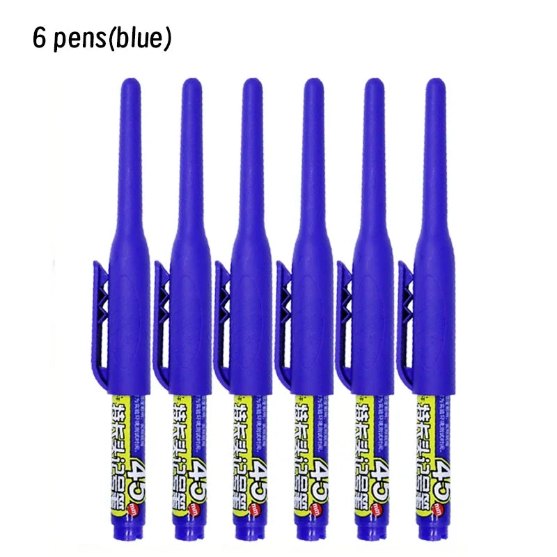 Lot 45mm Waterproof Long Head Nib Deep Hole Markers Pen Tile Carpenter Pen Multi-purpose for Woodworking Black/Blue/Red Ink