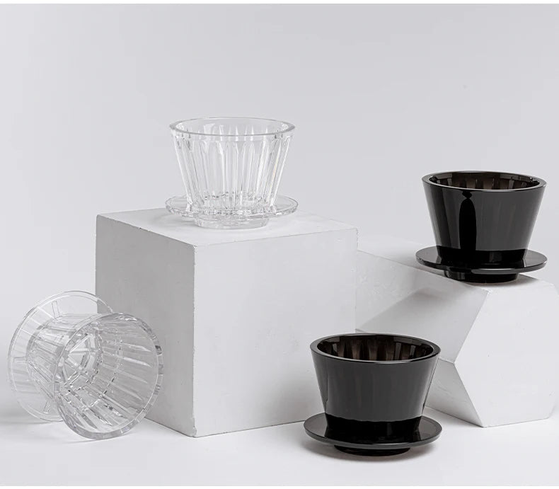TIMEMORE B75 Basket Coffee Dripper Crystal Eye Pour Over Coffee Filter PCTG 1-2Cups Coffee Maker Flat Bottom Increase Uniformity