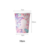 Butterfly Girls Birthday Party Disposable Tableware Fairy Pink Paper Plates Cups Napkin Tablecloth Birthday Party Decorations