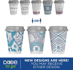 12 Oz Insulated Disposable Paper To‑Go Cups 14 Pack with Lids, Non‑Slip Leak‑Resistant Plant‑Based Travel Cups for Hot Cold Drinks