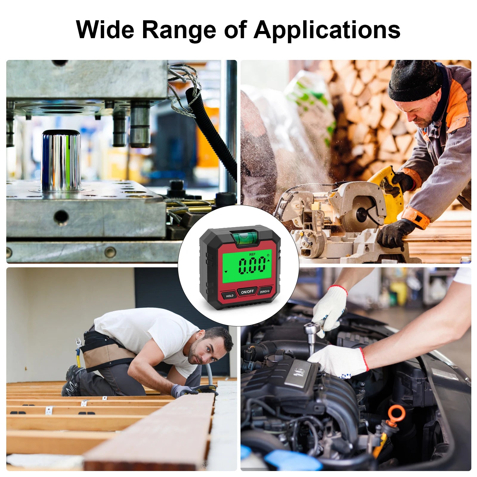 Digital Inclinometer Electronic Goniometer 360° Angle Meter Level Angle Gauge Bevel Protractor Slope Measure Magnetic Base