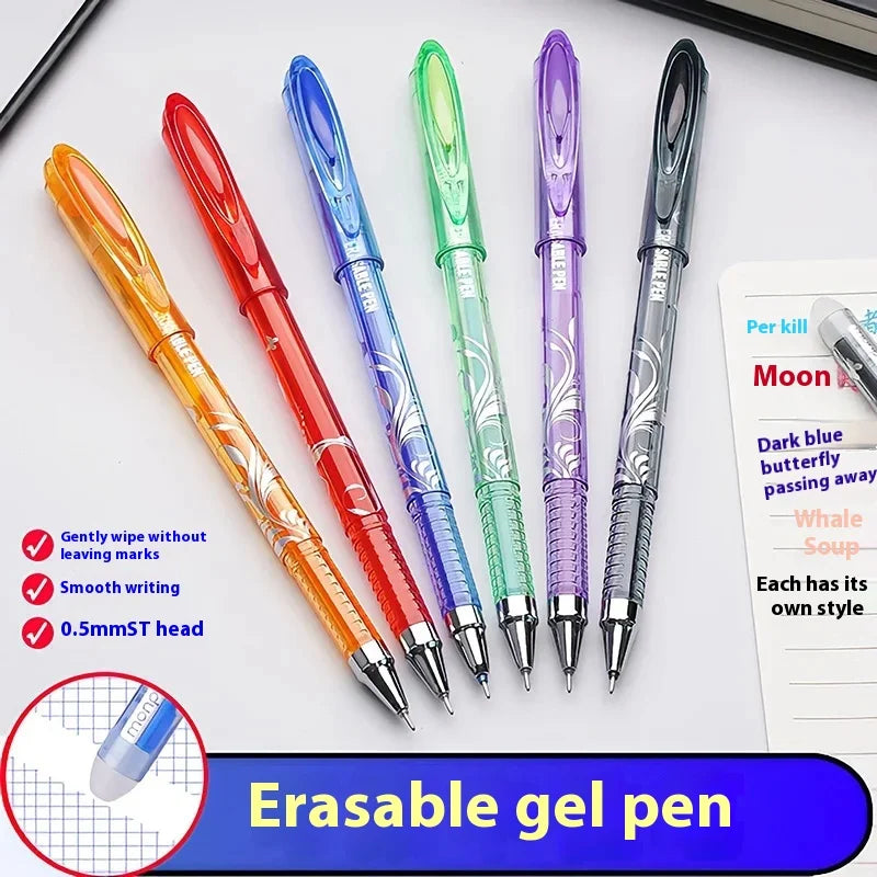 66pcs Erasable Pen refill Set Blue Black Ink Gel Pen Erasable Refill Rod Washable Handle School Office Writing Stationery