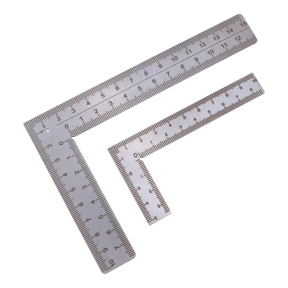 Stainless Steel L Square Ruler Measuring Tool High-Accuracy Metal Ruler Small Frame Double-Sided Mini Ruler Educational