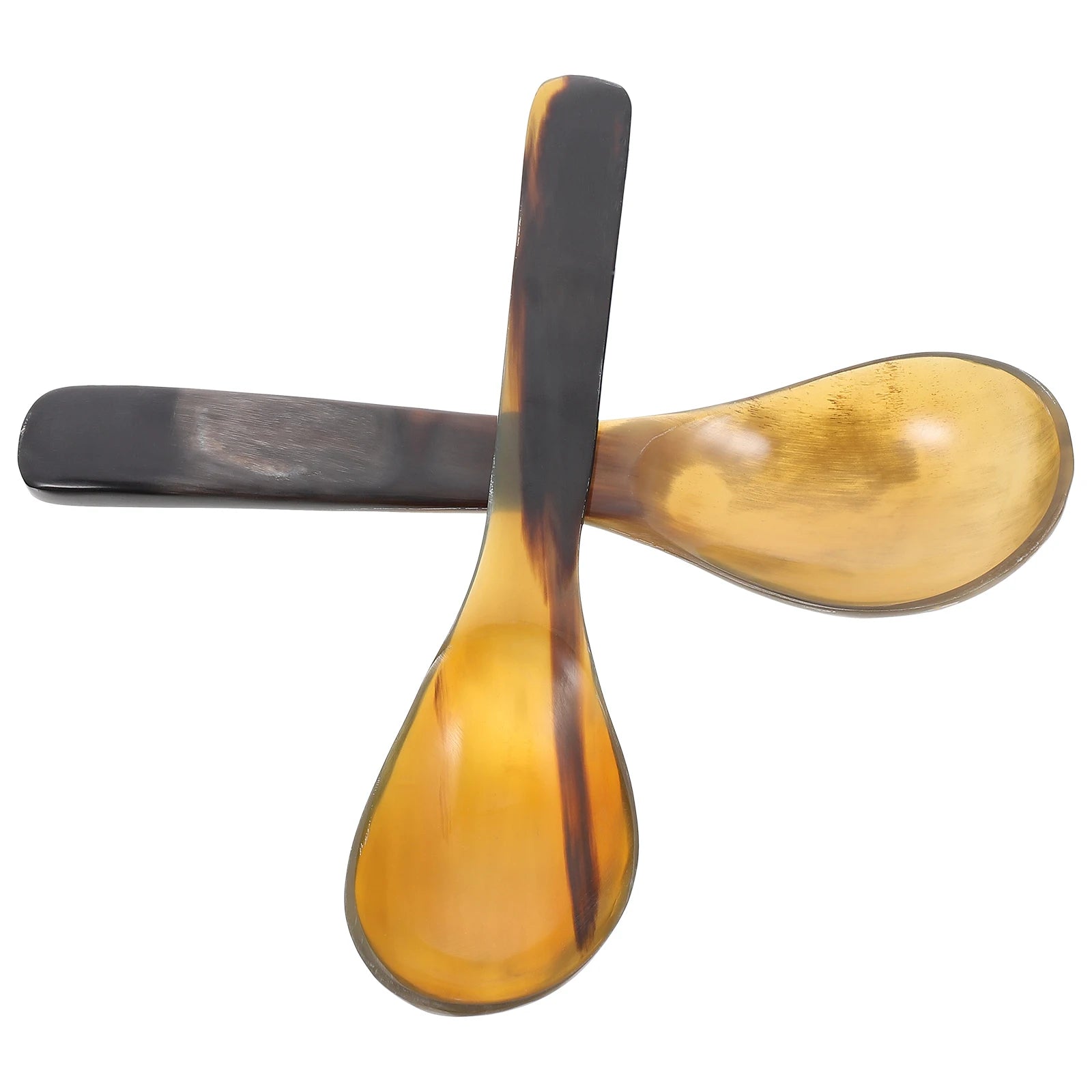 2 Pcs Ox Horn Spoons Kitchen Gadgets Smooth Surface Restaurant Hotel Buffet Easy Clean Daily Use Decorative Effects Rice