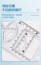Multi -function Ruler Set Drawing Geometry Protractor Spirograph Ruler Students Mathematics Drafting Tools