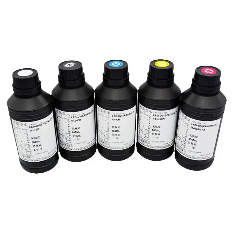 500ML Bottle LED UV Ink For Epson L800 L805 L1800 R290 R330 1390 1400 1410 UV Printer Ink UV Varnish Gloss Ink Hard INK Soft
