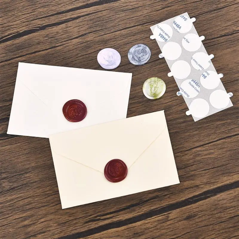 100/10PCS Seal Wax Stamp Stickers Self Adhesive Double Sided Round Circle Discs For Wax Sealing Stamp Candle Wick Making