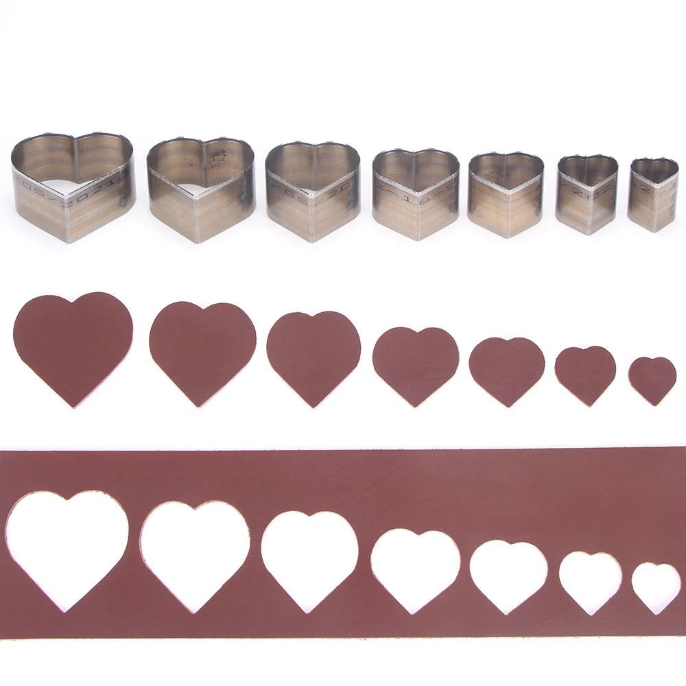 7Pcs Leather Die Cutter Hollow Punching Tool Cutting Mold Punching Die Set for Handmade DIY Leather Craft 20/25/30/35/40/45/50mm