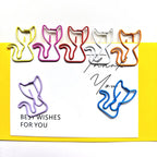 21pcs/set Cat Shape Metal Paper Clips Animal Paper Clip Bookmark Binding Note Decor Stationery School Binder Clip Office