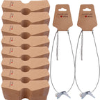 Jewelry Display Card Price Tag Foldable Kraft Paper Card For Necklace Bracelet Headband Hairband Hanging Label Packing Holder