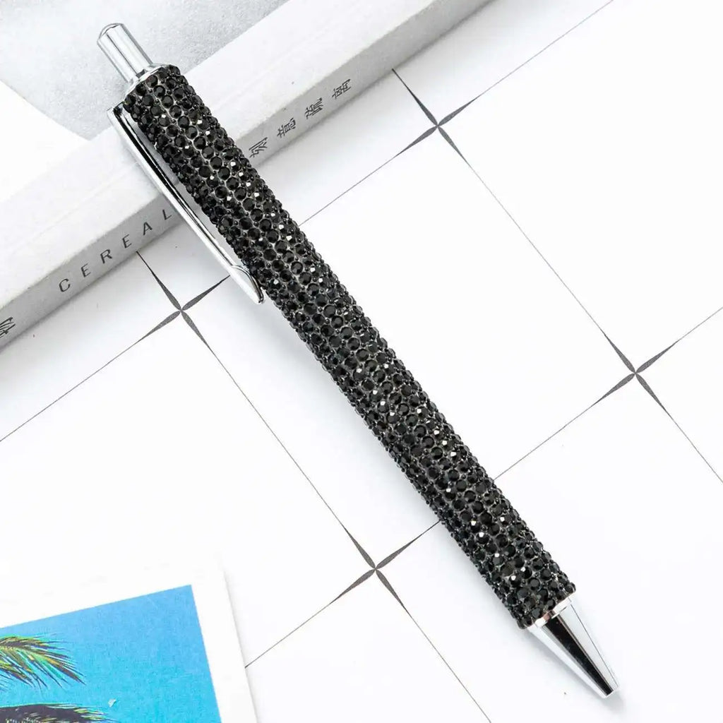 1 Piece Lytwtw's Ballpoint Pen Luxury Rhinestone Cute Wedding Rose Gold Metal Stationery School Office Supply High Quality Pens