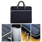 Versatile Canvas A4 Documents File Bag Large Capacity Double Zipper Accordion Folder 12-Layer Business Briefcase