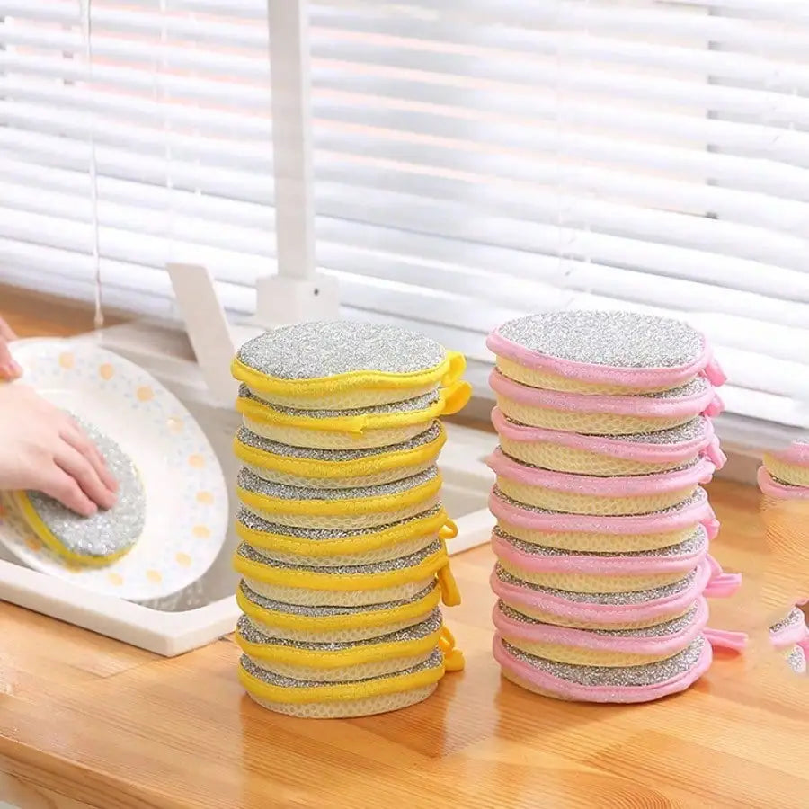 Heavy Duty Scrub Sponges, Double Sided Dish Washing Sponges, Absorbent Kitchen Cleaning Sponges For Pots, Pans, Stove Tops, Sinks, Ovens, Grill And Multi-Surface Household Stain Cleaning