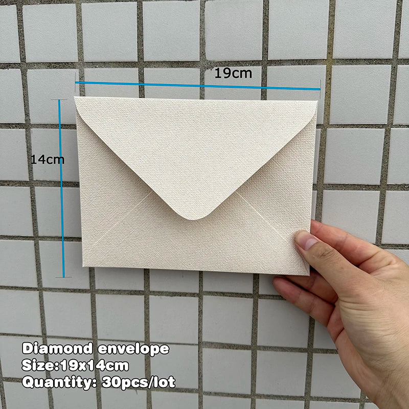 30pcs/lot Thickened Linen Texture Pattern 17.5x12.5cm White Envelope Retro for Invitations Postcards Wedding Business Letters