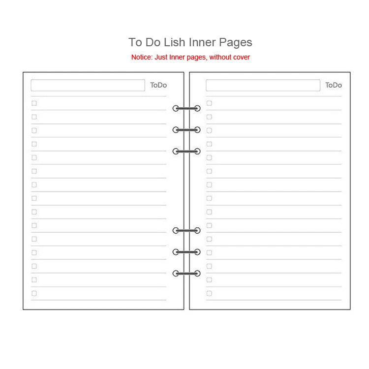 45 Sheets A5 A6A7 Loose Leaf Notebook Refill Spiral Binder Inner Page Weekly Monthly To Do Line Dot Grid Inside Paper Stationery