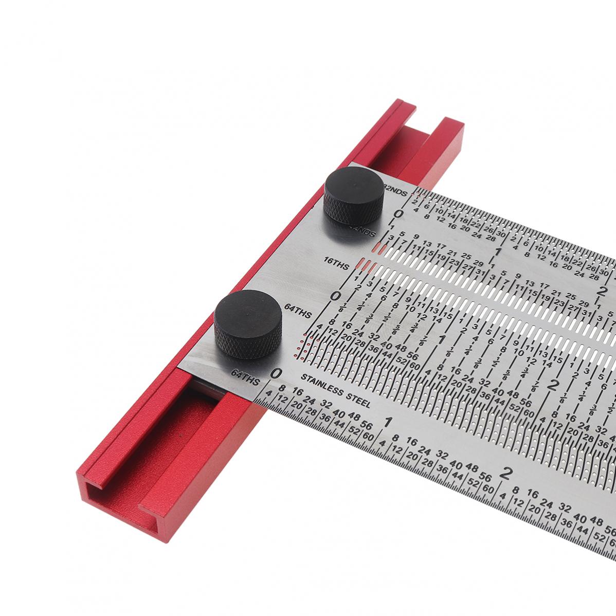 6/12 Inch Line Ruler Precision Marking 1/ 64" T Rule Woodworking Tools Stainless Steel Positioning Scribe Gauge with Marking Pen