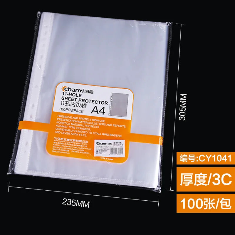 NEW Perforated Folder 4-Hole D-Shaped Binder Transparent Shell Pp File A4 Quick Fishing Storage