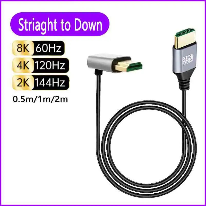 8K 90 degree HDMI-Compatible 2.1V Cable Cord 8K 60Hz 4K 120Hz 48Gbps EARC ARC HDCP Ultra High Speed HDR for Projector PS4 PS5