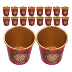 50Pcs Disposable Red Mini Paper Cups Wedding Toast Wine Tea Glasses Chinese Wedding Party Decoration