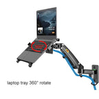 NB F150 F15T 3-12kg 100x100 Gas Spring Dual Arm Laptop Wall Mounted Bracket 13'-27' Notebook Holder Stand Aluminum Retractable