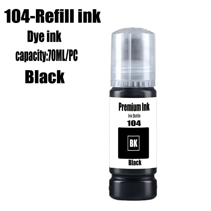 104 Premium Color Compatible Bulk Bottle Water Based Refill Ink For Epson ECOTANK ET-2821 ET-2825 ET-2826 ET-2830 Printer