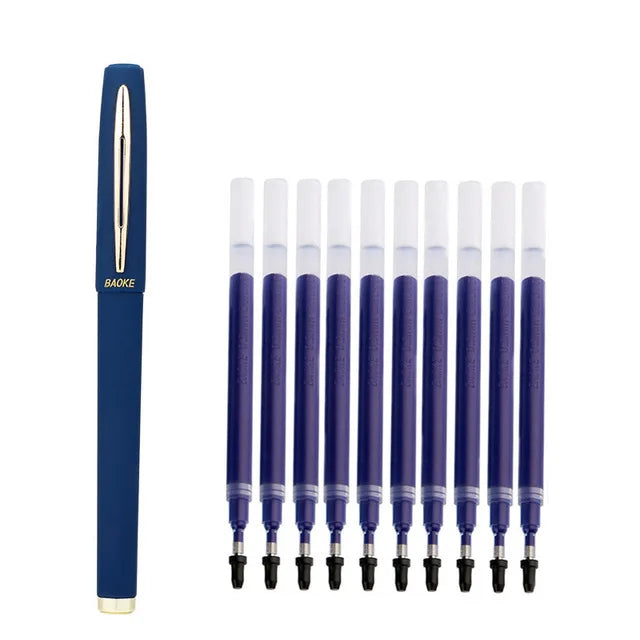 Baoke 0.5/0.7/1.0mm Large Capacity Signature Set Antibacterial Pen Black Carbon Office Neutral Roller Ball Pen Business Refill