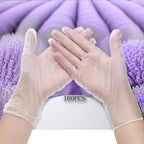 100pcs Transparent disposable latex gloves, suitable for kitchens, bathrooms, pet care, beauty, hair care and hotels, etc