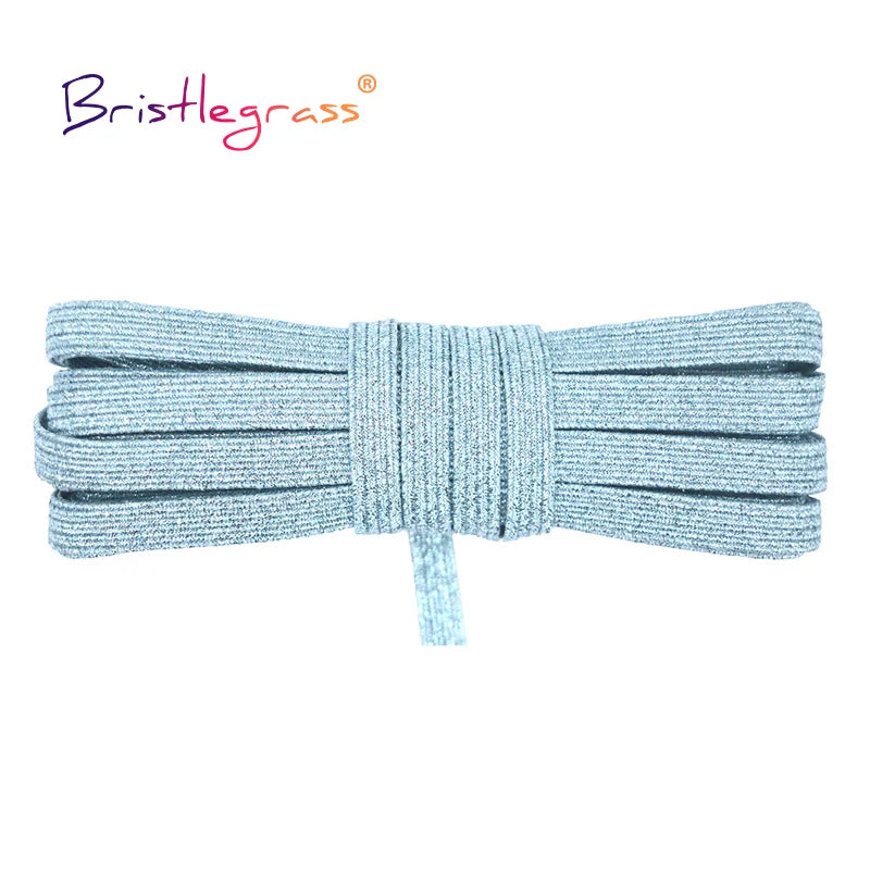 BRISTLEGRASS 2 5 10 Yard Flat Skinny Elastic Cord 1/4" 6mm Latex Rubber Bands Stretch String Notebook Ear Loop Dress Sewing Trim