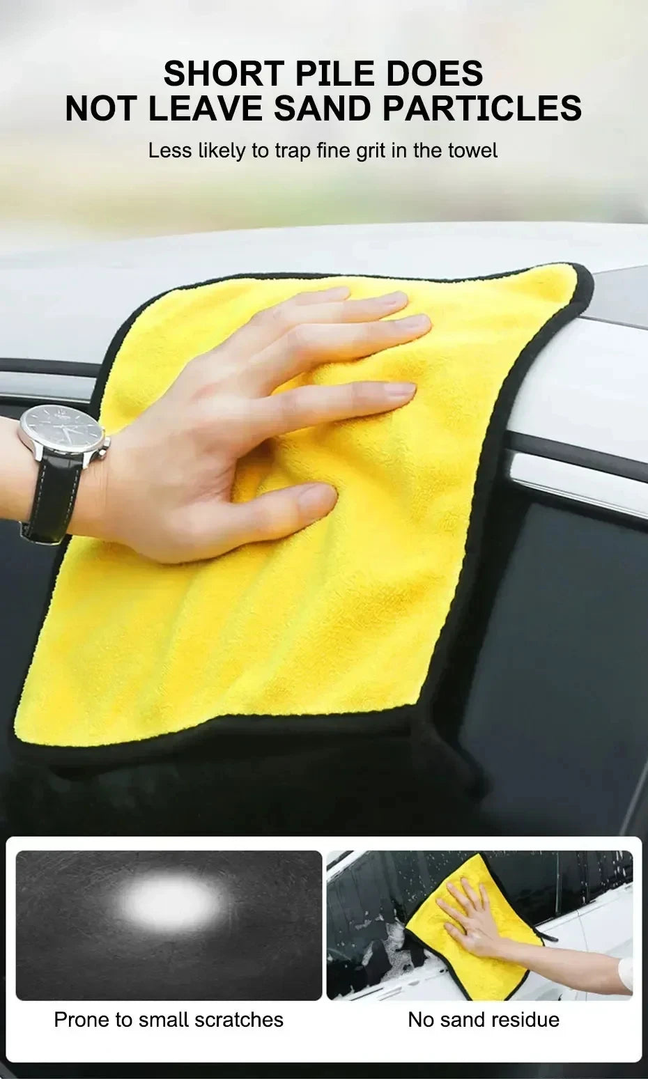 Car Microfiber Cleaning Towels Thicken Double Layer Soft Drying Cloth Towel Car Care Detailing Towel Wash Rags