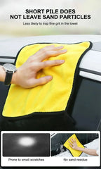 Car Microfiber Cleaning Towels Thicken Double Layer Soft Drying Cloth Towel Car Care Detailing Towel Wash Rags