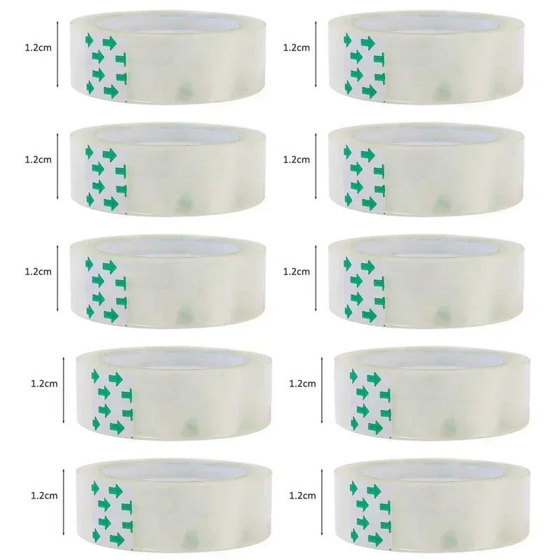 1-10Rolls Transparent Adhesive Tapes for Gift Wrapping Packing Home Office Use School Stationary Clear Refill Tape 8mm/12mm/18mm