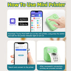 Dolewa D3 Portable Printer Thermal Paper Stickers Paper Mini Printers Labels Maker Printer for Error Printing Photo Printing
