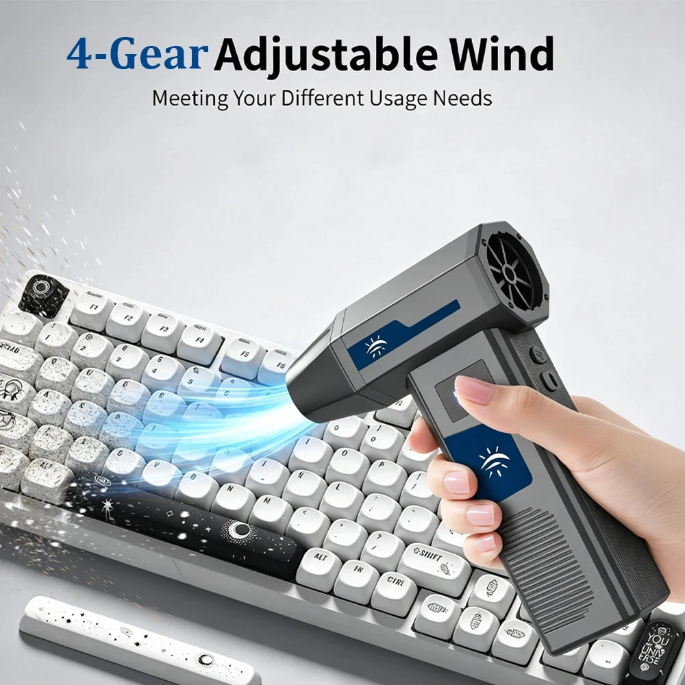 New Turbo Fan Wind Super Power 130000RPM Turbo Air Blower Fan Jet Brushless Motor with 4000mAh Rechargeable Battery Car Cleaning
